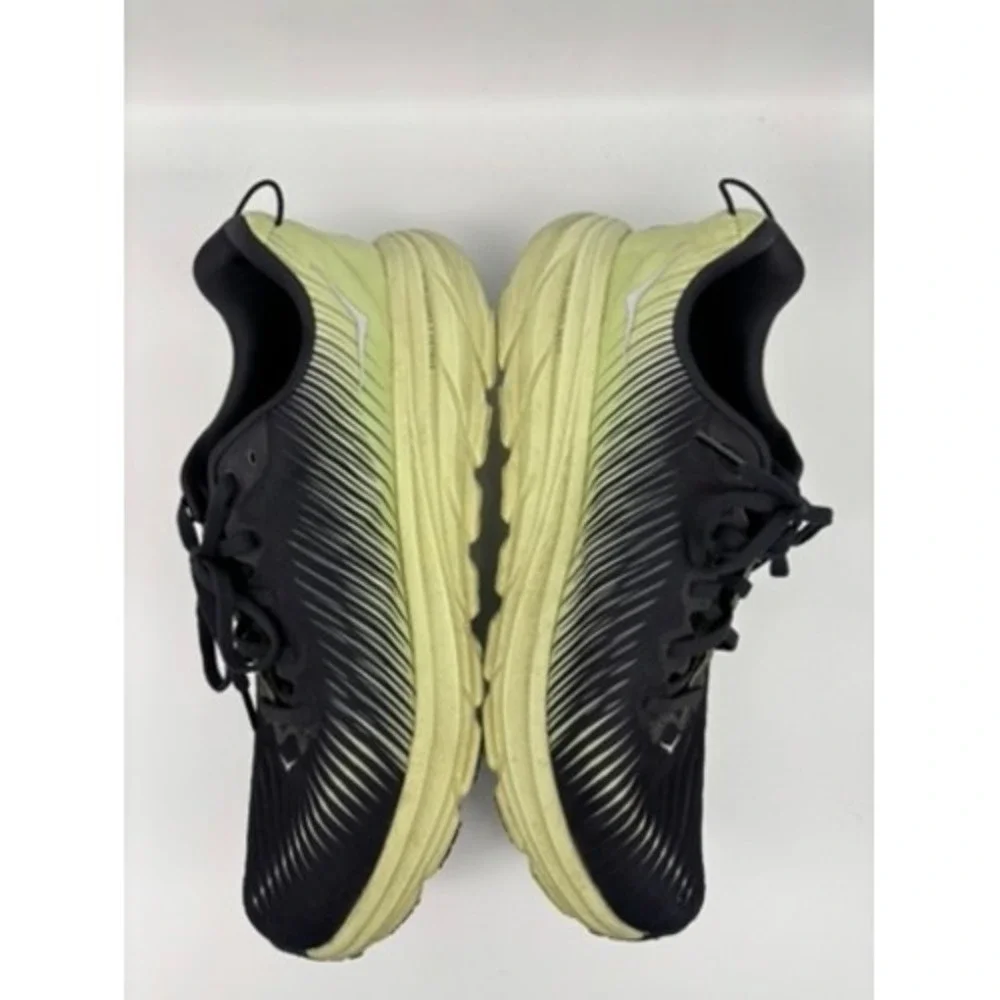 Hoka Rincon 3 Mens 9.5D Black Green Glow Lightweight Running Shoes 1119395 BGBT